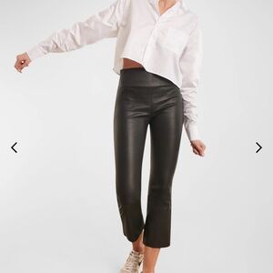 BLACK LEATHER CROP FLARE